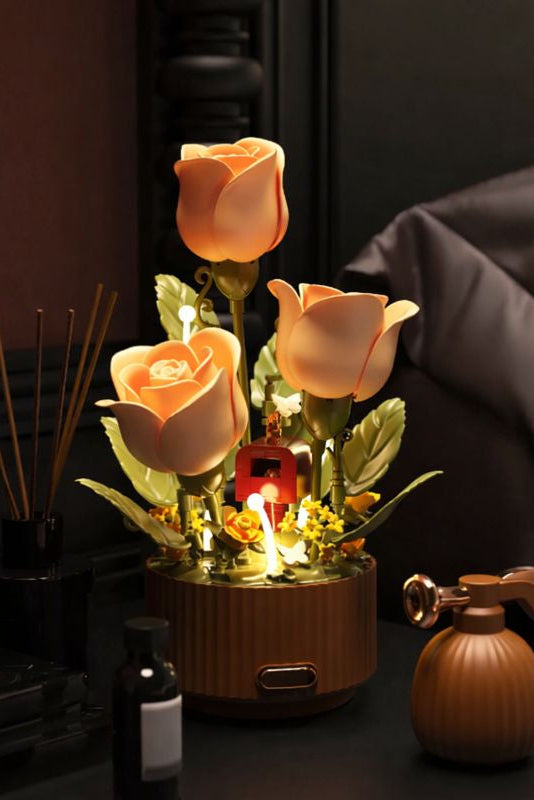 Electric Amber Rose Block Bouquet Kit