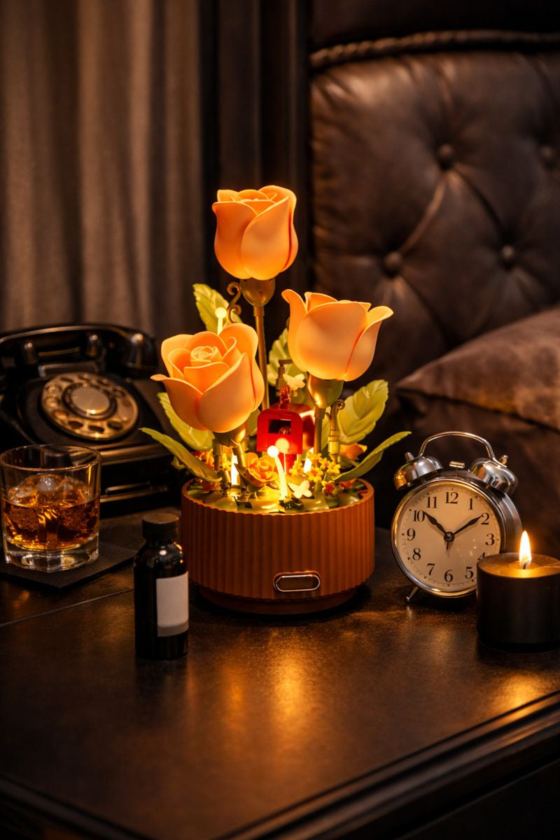 Electric Amber Rose Block Bouquet Kit