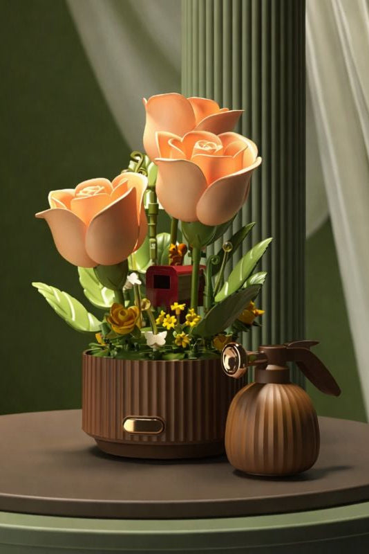 Electric Amber Rose Block Bouquet Kit