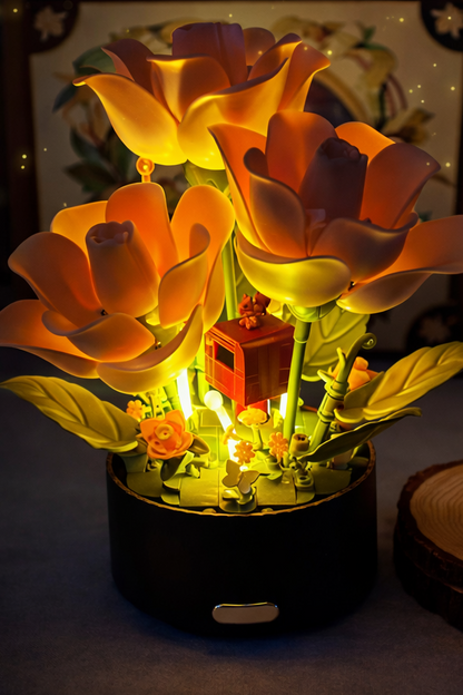 Electric Amber Rose Block Bouquet Kit