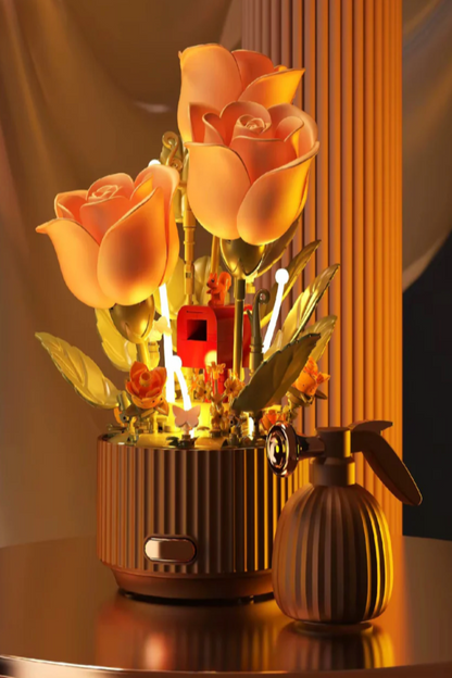 Electric Amber Rose Block Bouquet Kit