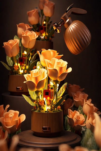 Electric Amber Rose Block Bouquet Kit